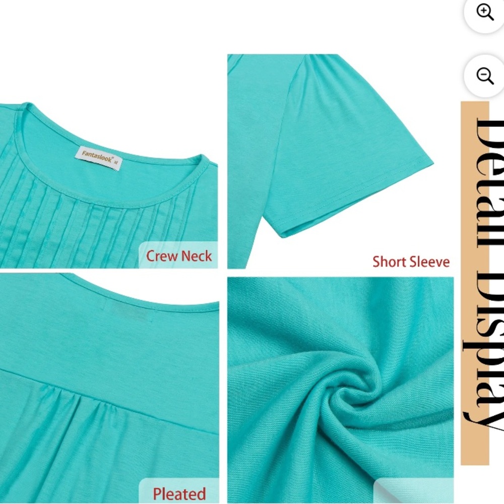 Turquoise Pleated front top - Picture 6 of 6